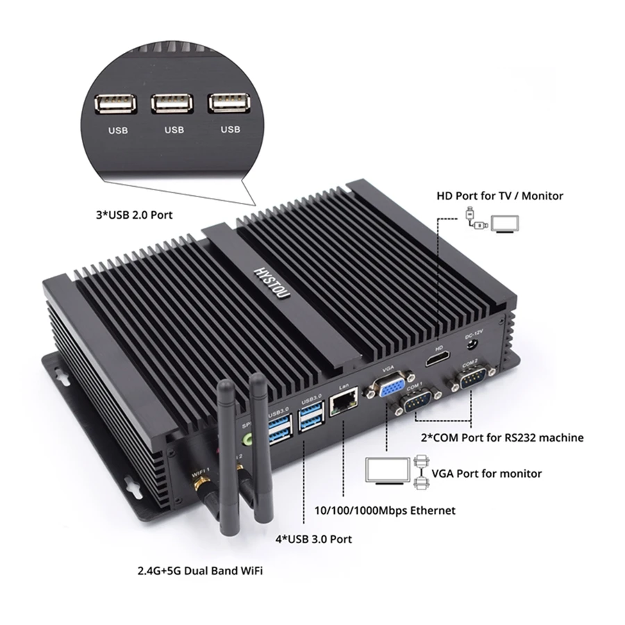 Мини ПК Intel nuc intel core i7 4500u промышленный безвентиляторный минипк intel core i5 5250u barebone система windows 7 pro мини ПК