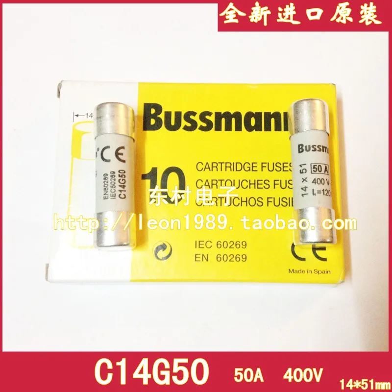 

US imports of ceramic Bussmann fuse C14G50 50A 400V 14 \u0026 times; 51mm Gg / GL