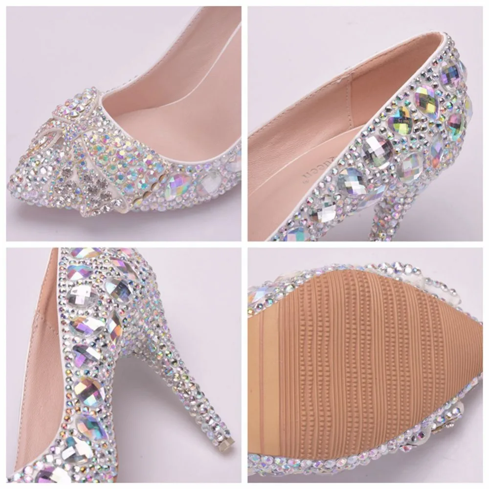 Женские туфли лодочки на высоком каблуке с кристаллами|prom shoes|high heel shoeswedding shoes |