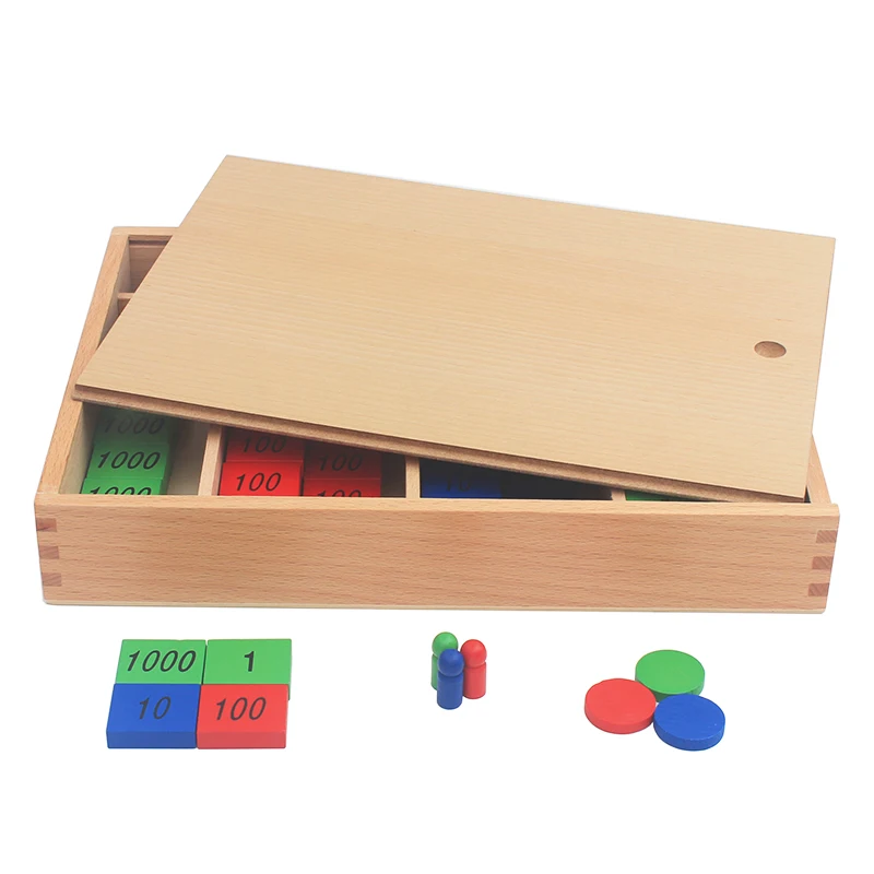 Новое поступление материалы montessori деревянные игрушки Штамп Игры Большой Размеры бук дерево Математика игрушки для детей раннего образования детей подарок на день