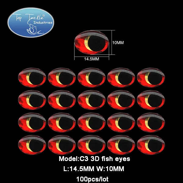Коробка Стиль 3D рыбий глаз рыболовные снасти рыболовная приманка - Цвет: C3 14.5mm 100pcs