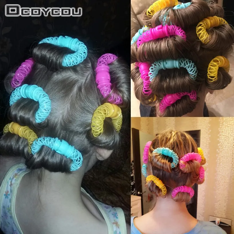 

8PCS/Set Hot Girls Curler Hair Curlers Elastic Ring Bendy Curler Spiral DIY Tool Girl Women Accessories Elastic Hair Ring