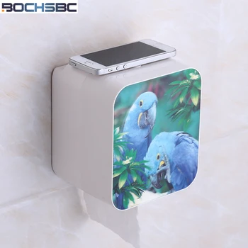 

BOCHSBC Toilet Paper Tissue Box Plastic Toilet Paper Box Bathroom Free Screw Waterproof 3D Print Toilet Paper Storage