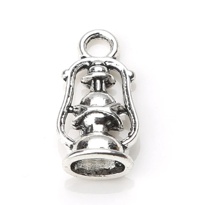 

10pc/lot oil lamp pendant antique silver color huge miniature details accessories necklace pendant jewelry 20mm x 9mm Pendant