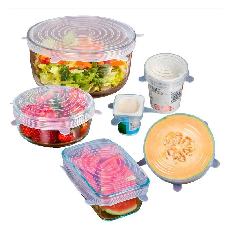 

Silicone Stretch Lids (6 Pack), Reusable, Extensible,Silicone Covers are Suitable for Bowls,Cups,Pots, Keeping Food Fresh
