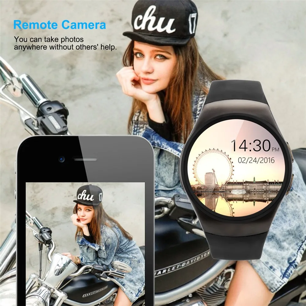 2016 New Product KW18 Smart Watch Android IOS Digital watch Bluetooth Reloj Inteligente SIM Round Heart Rate Monitor Watch Clock25