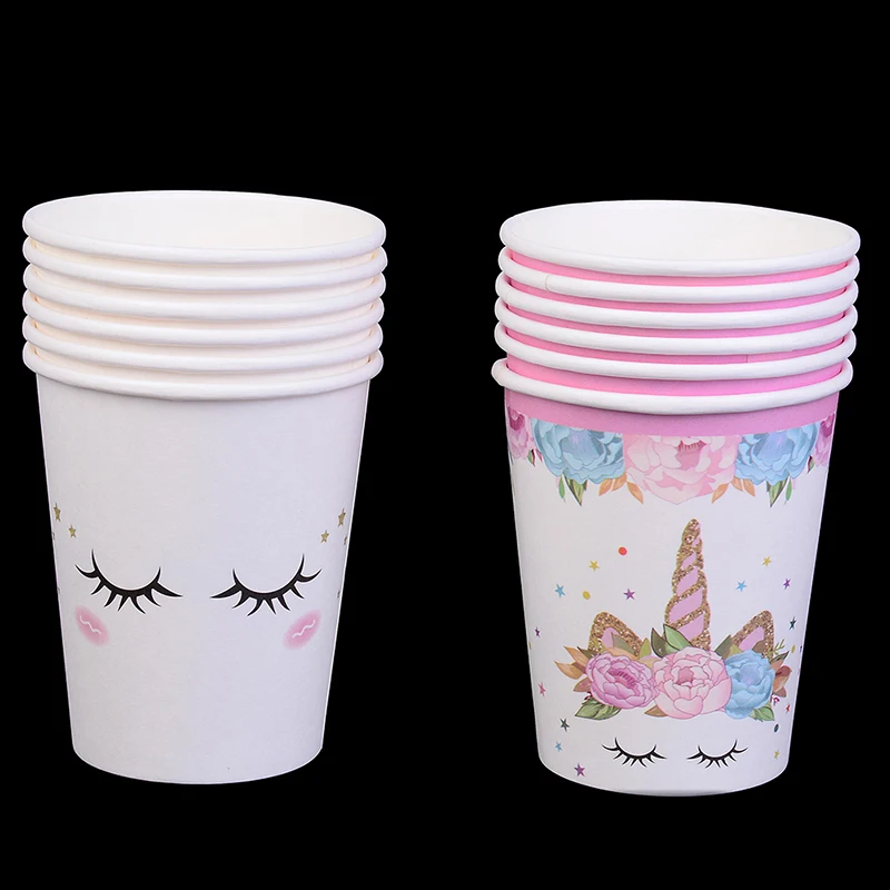 Unicorn Party Kits 1st Birthday Unicorn Headband Paper Cups/Plates/Napkin Party Decor Supplies