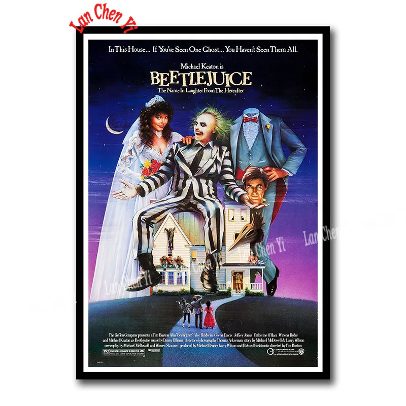 Фильм ужасов Beetlejuice с покрытием бумажный плакат настенная живопись для бара комнаты декорации Декор для дома 42*30 см - Цвет: Оранжевый