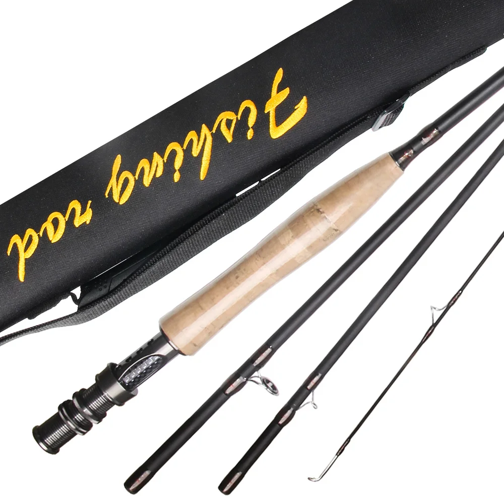 

Shaddock Fishing 2.4/2.7M 3/4/5/6WT 4 Section Fly Rod Carbon Fiber Fast Action Fly Fishing Rod With Rod Case