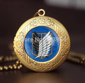 

Attack on Titan Inspired jewelry 12pcs/lot chain Necklaces Attack on Titan Inspired vintage pendant locket necklace steampunk
