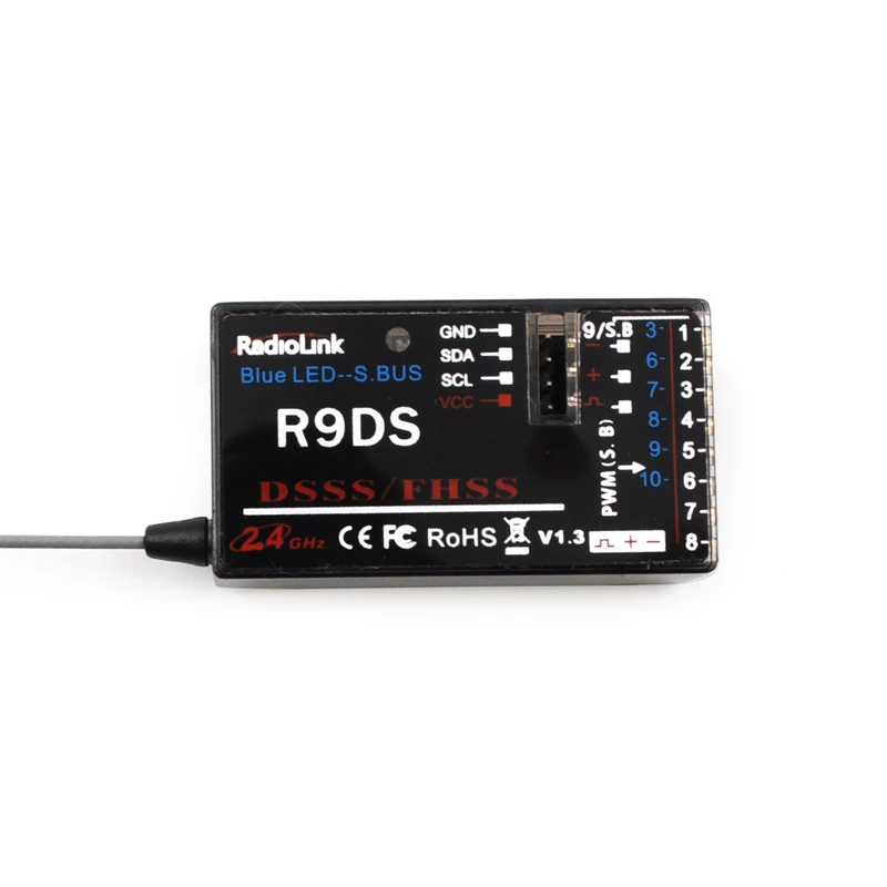 

FATJAY RadioLink R9DS Receiver 2.4GHz 10CH Supports PWM SBUS Compatible for AT9 AT10 AT9S Transmitter