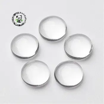 

Clear Glass Cabochons, Transparent, Half Round Circle Flat Back for Jewelry and Cabochon Settings, Clear, 8mm; 3.5mm(Range: