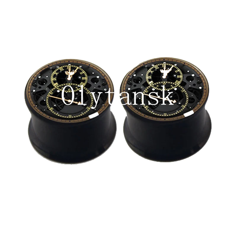 Wholesale 6 20mm clock plug gauges stainless steel anodzied black