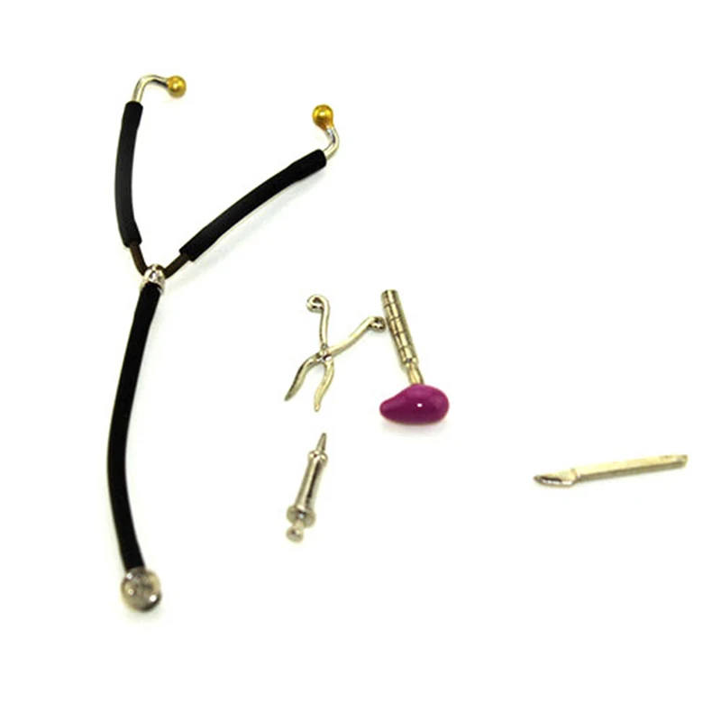 

2019 Stethoscope Set Equipment Decoration for Kids Children Pretend Play Doctor Nurse Toys 1/12 Dollhouse Miniature