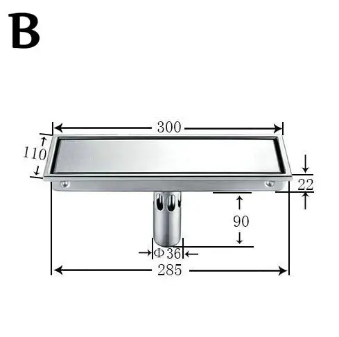 30 см x 11 см современная латунная решетка Форма Ванная комната пол сточная решетка душ слив Drainer ванная комната санитарный пол слив HJ-6011 - Цвет: B