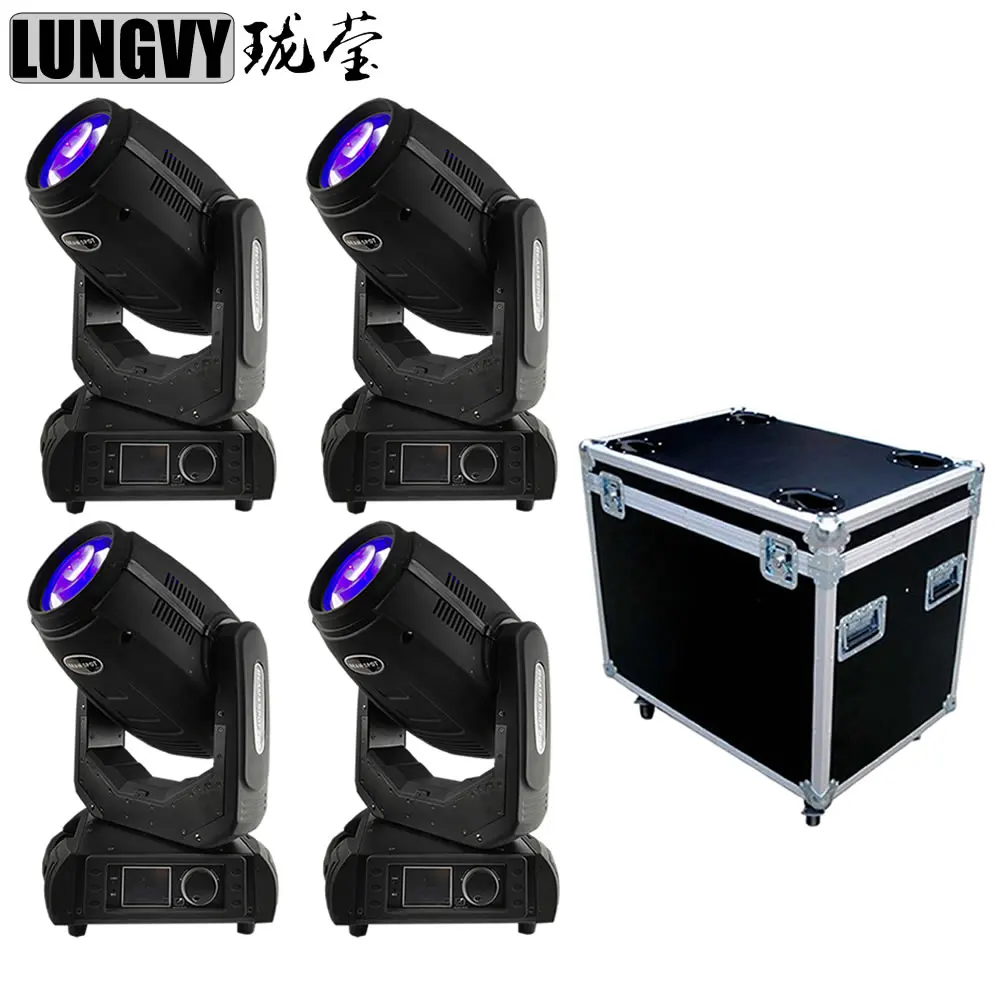 

Free Shipping 4pcs/Lot Flight Case Packing 280W 10R Sharpy Beam Moving Head Light DMX512 16/24 Ch 3D Effect Stage Dj Lights