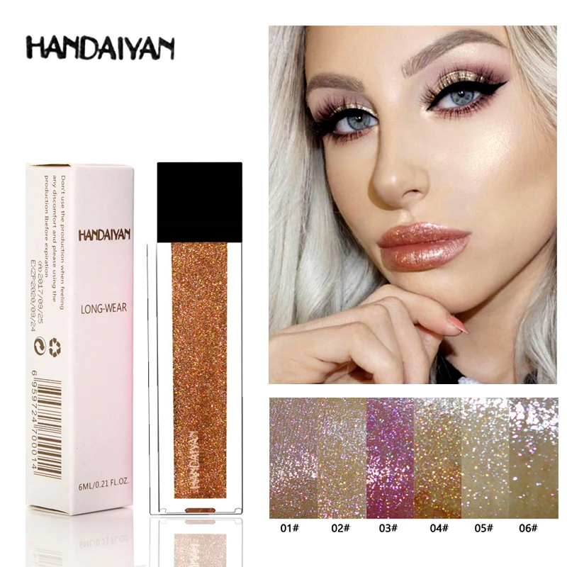 

HANDAIYAN Brand Liquid Matte Lipstick Makeup for Women Long Lasting Pigment Sexy Wine Red Brown Nude Glitter Matte Lip Gloss
