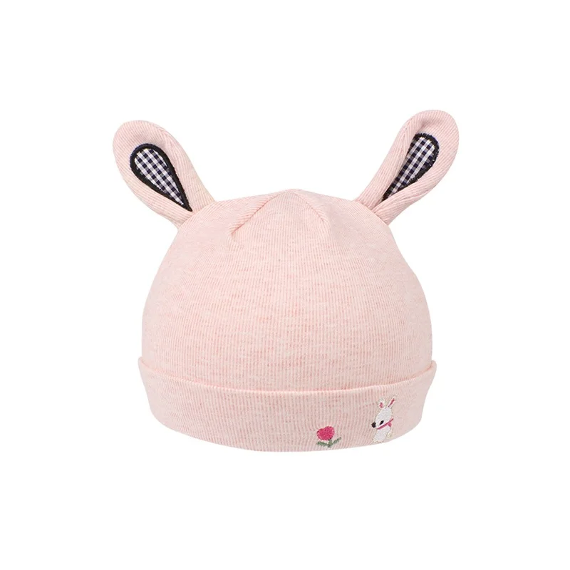 Cotton Newborn Baby Hat With Ears Cartoon Rabbit Soft Baby Beanie Boys Girls Tire Cap Solid Comfortable Newborn Beanie Hat 2018 (9)