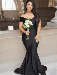 Сексуальная черная Русалка 2019 платье подружки невесты в стиле русалки Длинные Дешевые фрейлина платье халаты