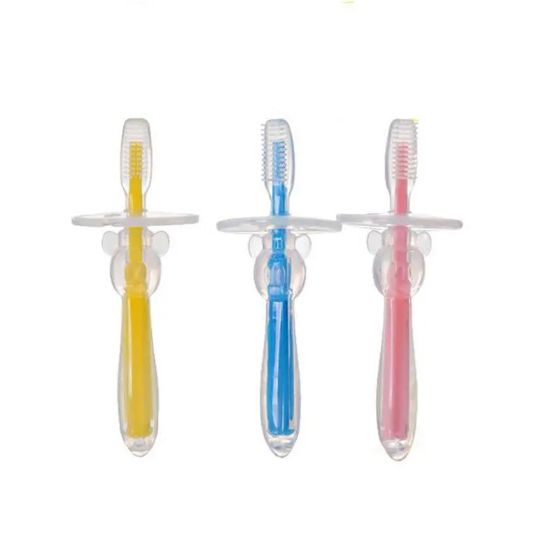 Jual Bayi sikat gigi bayi pelatihan silicone didedikasikan lembut bulu sikat gigi perawatan mulut gugur