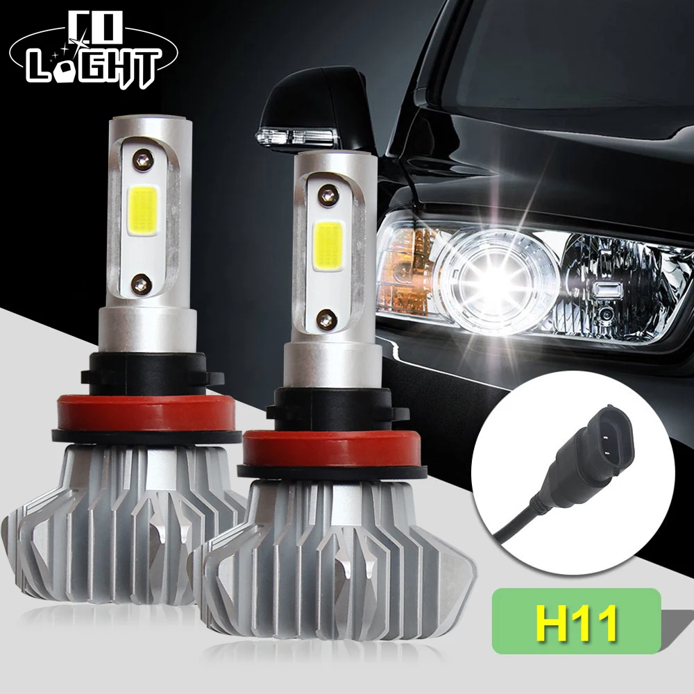 

COLIGHT 60W COB LED Car Headlight Bulbs H11 6000Lm 6500K Auto Headlamp Driving Fog Light DC12V 24V for Honda Toyota Hyundai