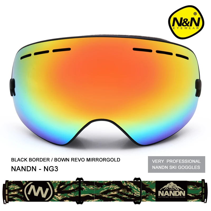 NANDN ski goggles snowboard double layers UV400 anti-fog big ski mask glasses skiing NANDN ski goggles snowboard double layers UV400 anti-fog big ski mask glasses skiing