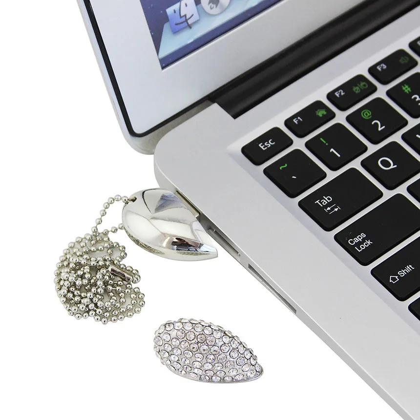 CHYI Crystal Love Heart Pendant USB 3.0 Flash Drive Necklace Pen Driver 8GB 16GB 64GB Pendrive 32GB Memory Stick U Disk For Girl