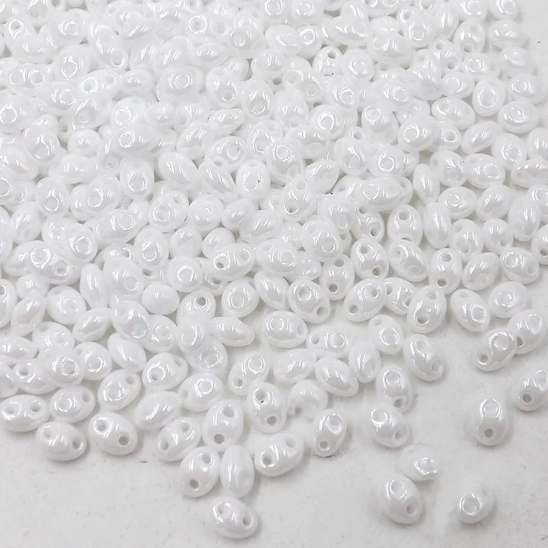 Luster Czech Glass Two Hole Seed Beads 1