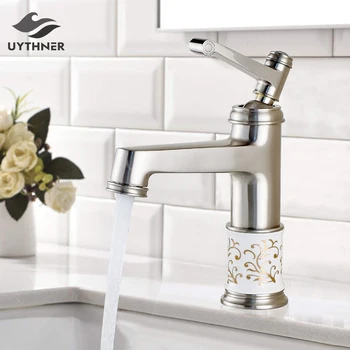 

Newly Fashion Style Bath Basin Brass Faucet Basin Sink Faucet Bathroom Crane Cold And Hot Water Mixer Taps Home Multi-color