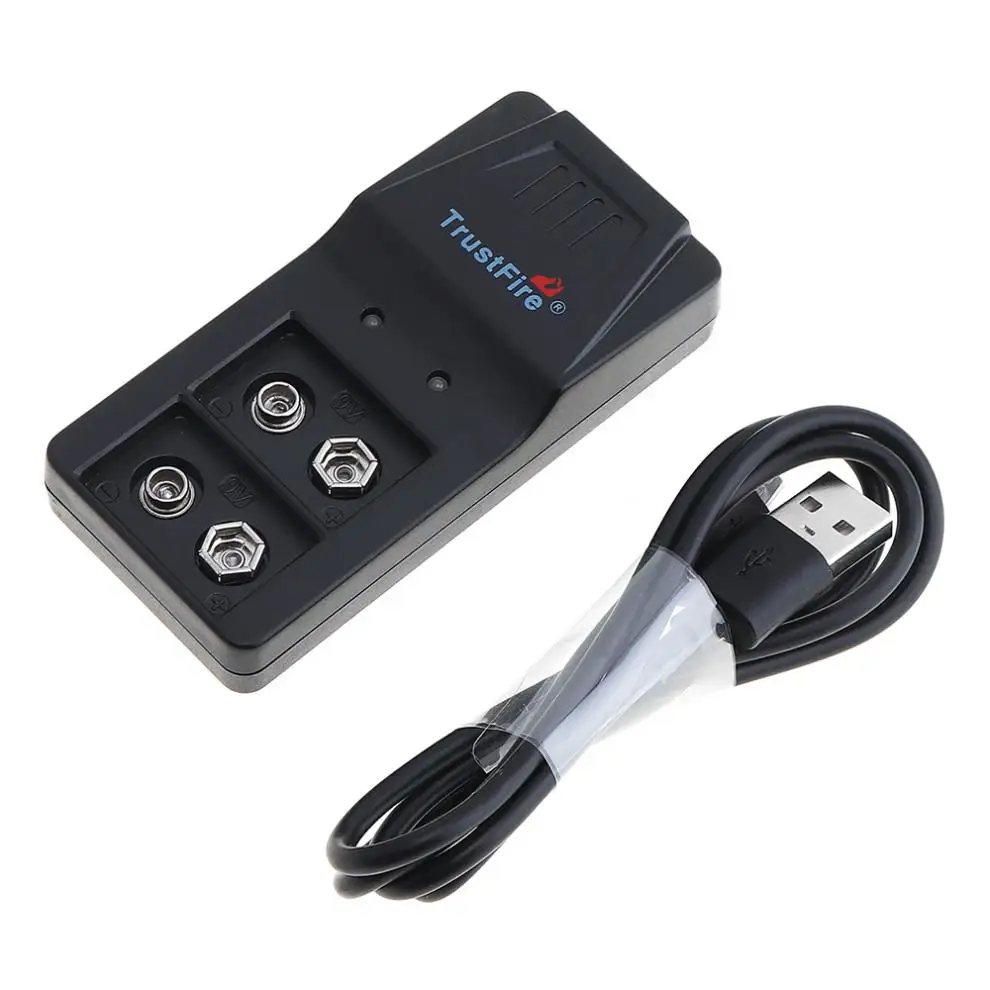 Trustfire 9VBC01 Intelligent Charger 2 Slots 9V Battery Charger with Micro USB Port for 9V Li-ion NI-MH NIMH Battery Trustfire 9VBC01 Intelligent Charger 2 Slots 9V Battery Charger with Micro USB Port for 9V Li-ion NI-MH NIMH Battery