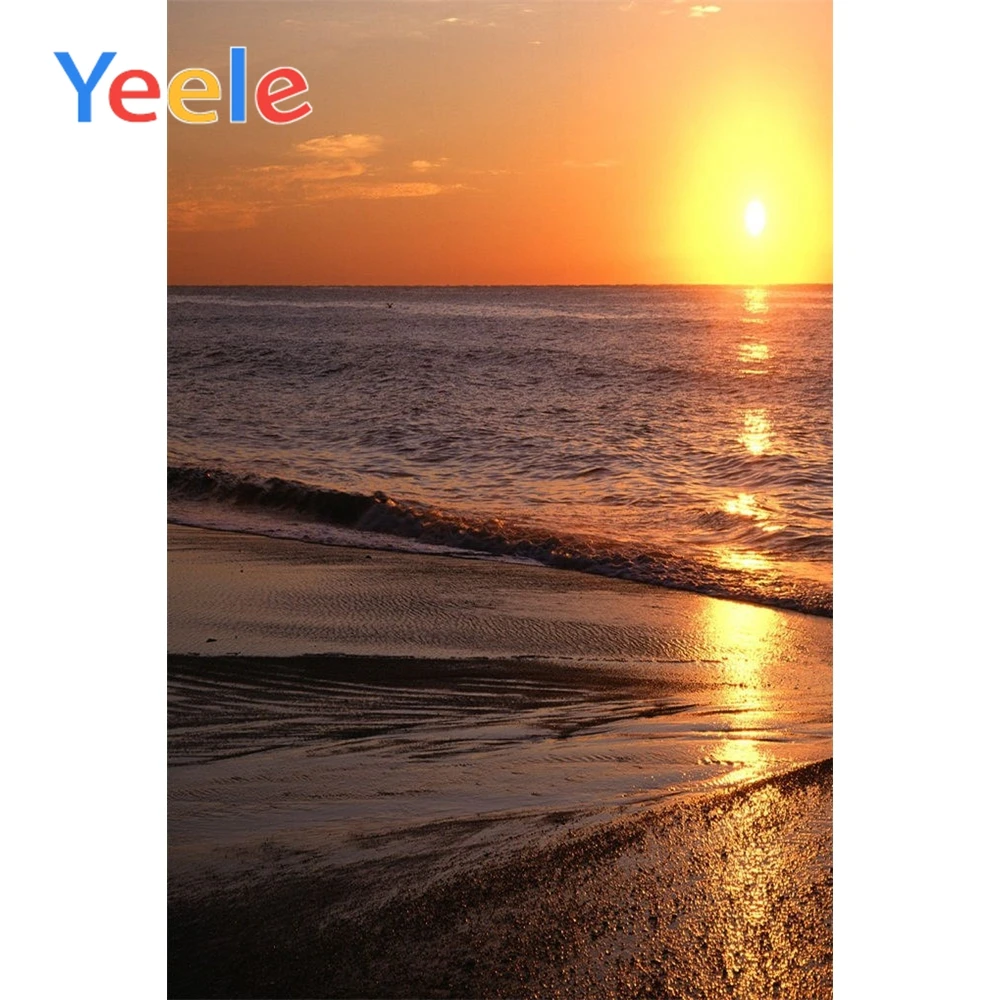 

Yeele Waves Seaside Sunset View Photographic Backdrops Summer Scenery Decor Photography Backgrounds Customized For Photo Studio