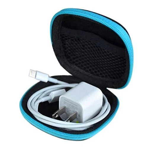 

Mini Pocket Hard Case Zipper Storage Bag For Headphone Earphone Earbuds SD Card