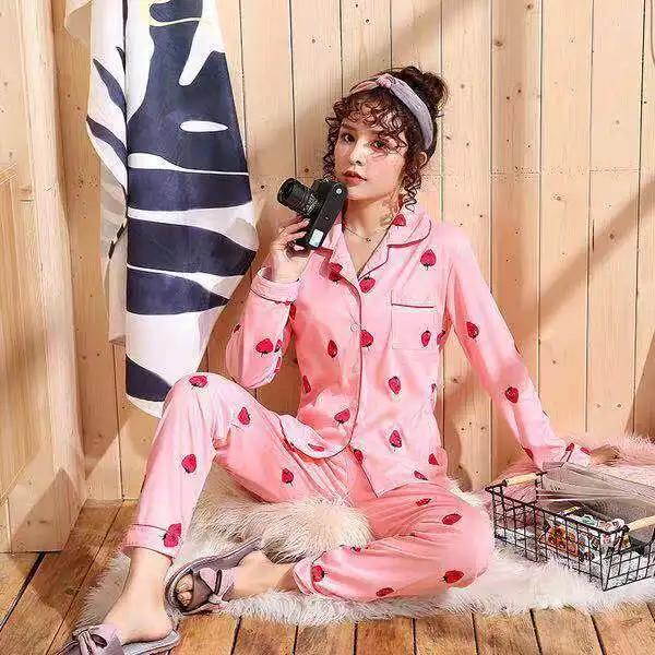 Kpop/ уличная одежда в стиле Харадзюку черного и розового цветов; хлопковые пижамы для мужчин и женщин; exo; комплект одежды для сна на весну и осень; пижамы для девочек; домашний костюм; комплекты - Цвет: 9