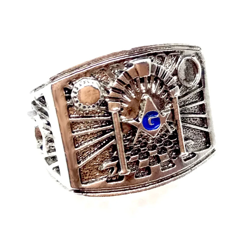 Мужское кольцо масоны в стиле хип-хоп золотистое масонского цвета для свадьбы