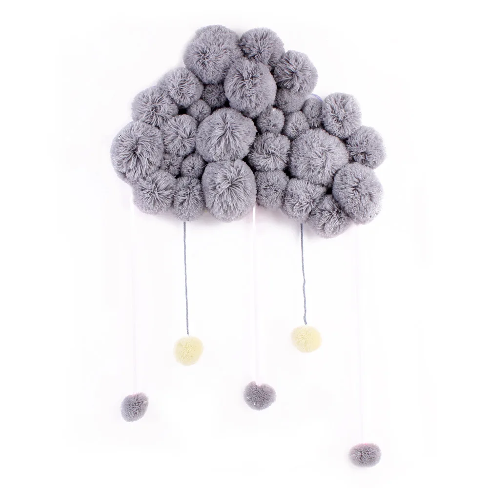 gray Короткие коралловые бархатные Hairball Новорожденный ребенок в кроватке Младенческая комната Декор реквизит для фотосессии детская спальня украшения успокаивающие игрушки - Цвет: gray