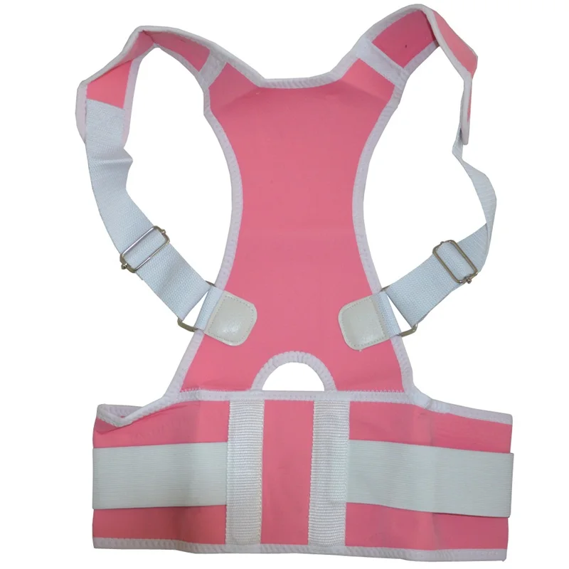 Пояс для поддержки спины и талии, Корректирующая лента для поясницы и спины, медицинский бандаж, Корректор осанки, мужской корсет для женщин, унисекс - Цвет: Pink