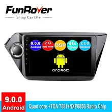 FUNROVER android 9.0 car dvd multimedia player 2 din Per kia rio 3 k2 rio 2011-2016 radio gps di navigazione navi stereo 9 “2.5D DSP