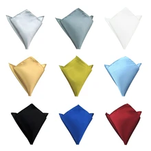 Мужской полиэфирный атласный носовой платок 9 цветов однотонный карман квадратный Hanky свадебное торжество деловая встреча рождественское полотенце для сундуков