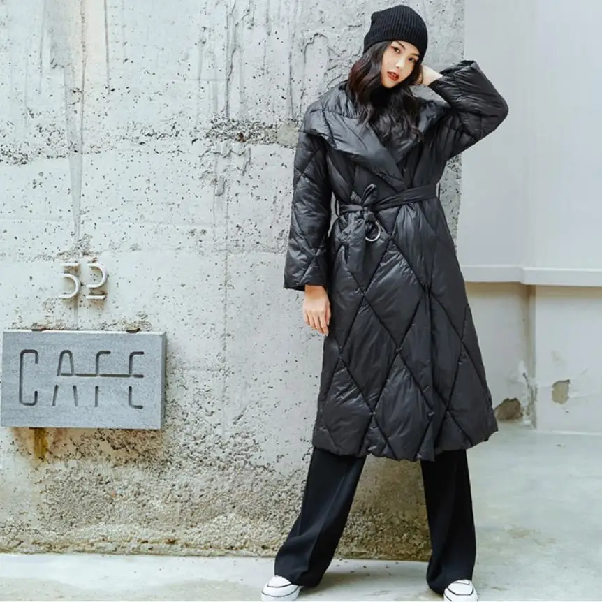 À Mode Coton Revers Bas De Manteau Le Femelle Couverture Grand Wq783 En Boutons Black Ceinture Marque D'hiver Col Chaud Plus Avec Nouveauté Hiver Vers pqfHFt