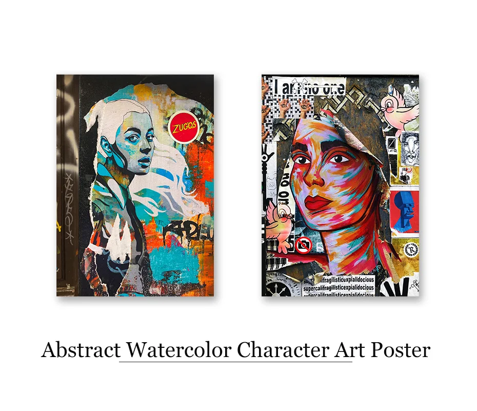 Colorful Figure Drawing Wall Art Mural Modern Abstract Painting Watercolor Prints Vintage Poster Living Room Home Decor Pictures (1)