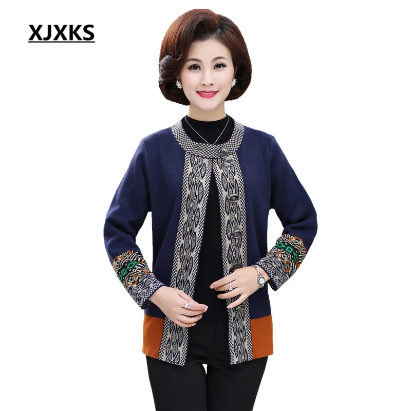 

XJXKS Cardigan Female 2018 Winter Fashion Long Sleeve Thick Cardigan Women Sweater Jacket Winter Tops Coat 87120