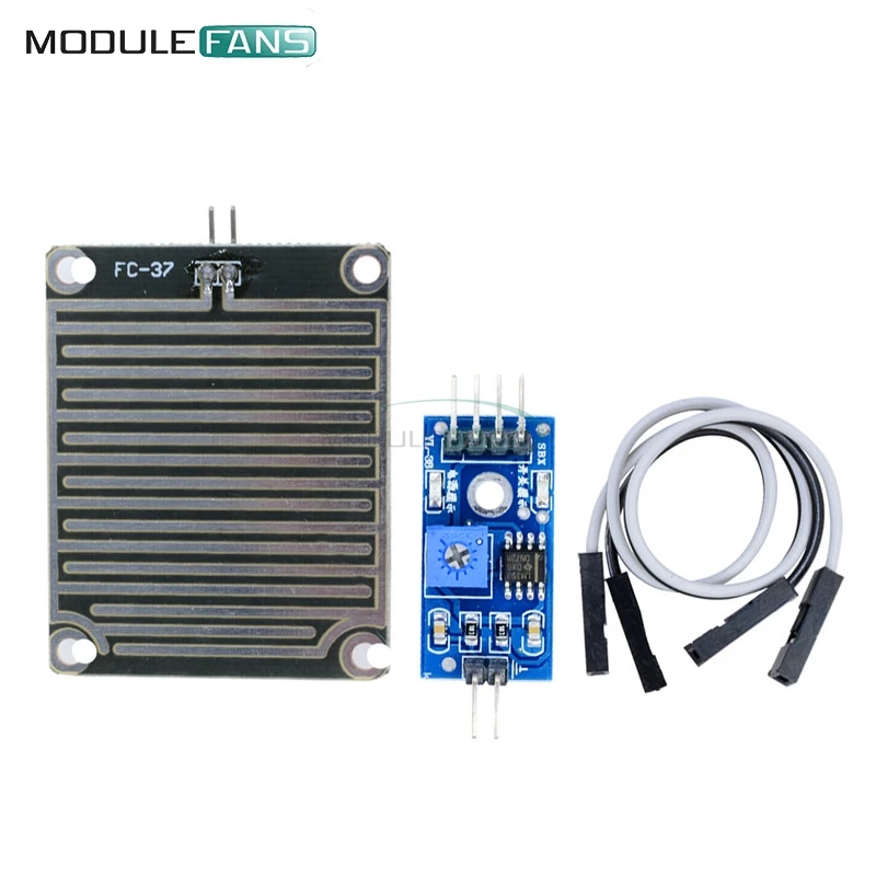 2 шт. датчик обнаружения дождя снега Modue дождевой модуль влажности для Arduino Weather