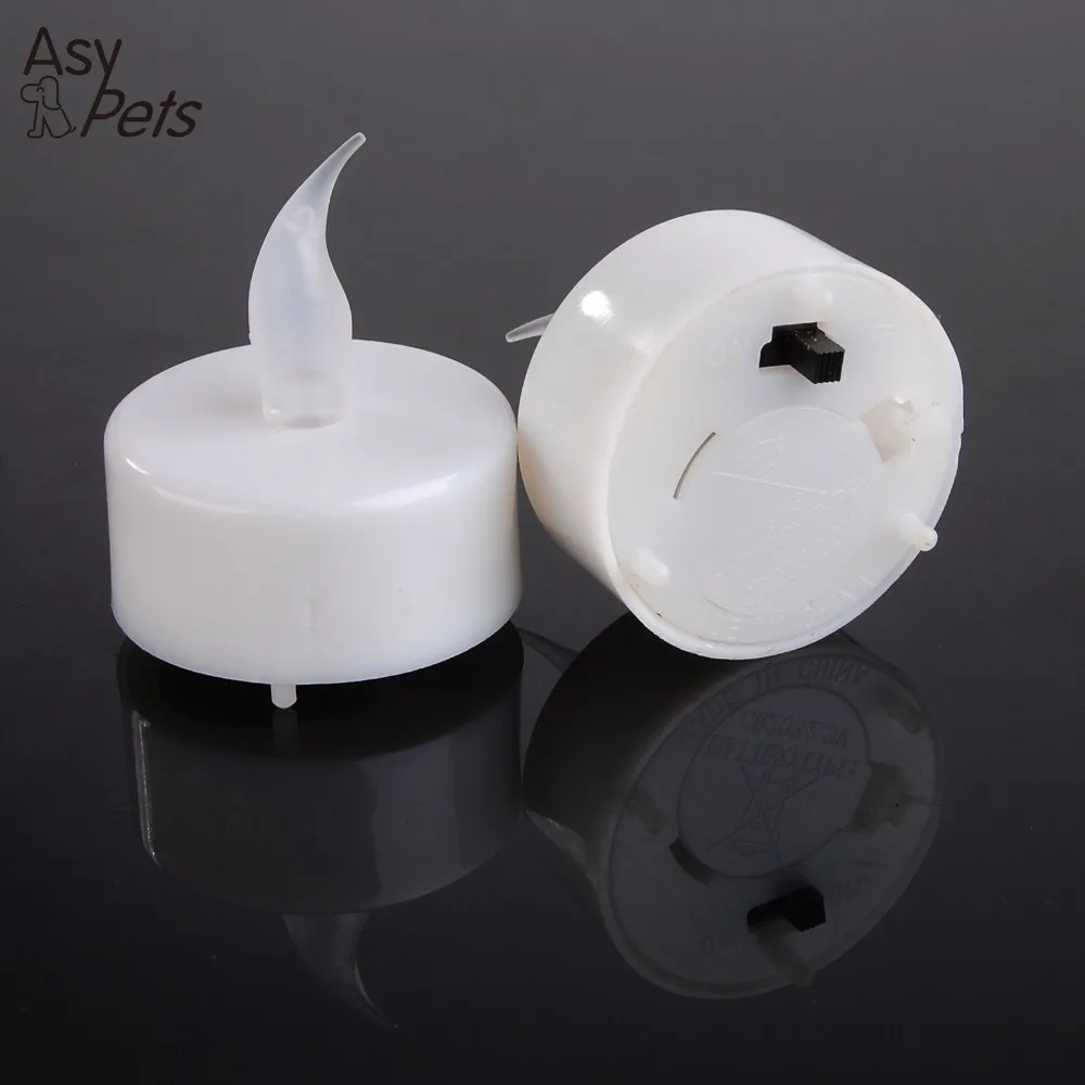 

AsyPets 12pcs/set 4.3cmx3.6cm Flickering Fameless Yellow Light LED Candle Battery Operated Electronic Tealight Candle Light-30