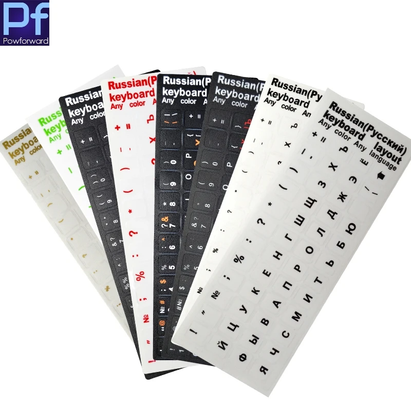 

Russian Keyboard Stickers English French Computer Keyboard Stickers Waterproof Film Cover Independent Paste For Laptop PC