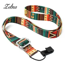 46.5-74см Регулируемая нейлон красочные печати Стиль Гавайская гитара ремешок с крюком Гавайская гитара гитара аксессуары