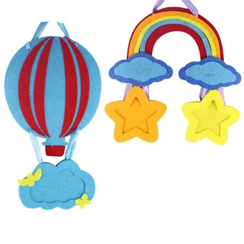 

1PCS Children Creative Nonwoven fabric Hanging Decorative Picture Frame DIY Handmade Crafts Art Toys Interactive Material Bag