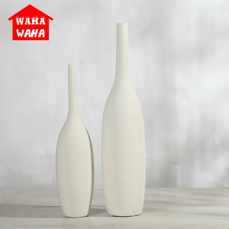 

1pcs Chinese Porcelain Nordic Modern Ceramic White Vase Ornaments Creative Home Decoration Tabletop Vase Handmade Handicrafts