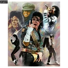 Полная круглая квадратная Алмазная вышивка Знаменитая певица алмазная живопись Майкл Джексон мозаичная картина из бисера Стразы