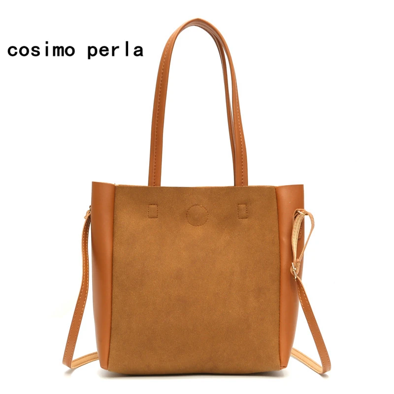 

Fashion Big Tote Bags for Women 2018 bolsos mujer Suede Leather Handbags High Quality PU Leather Casual Shoulder Crossbody Bags