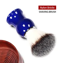 1 шт., Мужская бритвенная щетка, натуральный нейлон, волосы, прямые, бритва, бритва, Парикмахерская, для чистки лица, синяя смола, ручка, салонный инструмент, Классический ретро